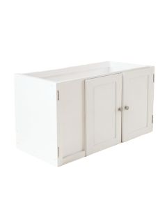 Flint Crossing Empty Furniture-Style Litter Enclosure - White (synthetic illustration; no displayed measurements)