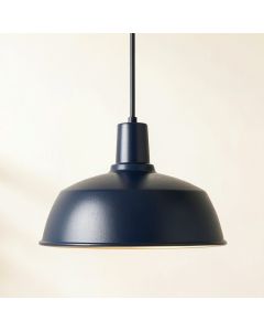 Shore Bend Pendant Light Suspended From One Plain Cable - Navy (synthetic illustration; no displayed measurements)