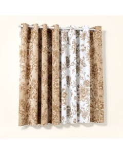 Jacquard Woven Floral Room Darkening Grommet Curtain Panels (synthetic illustration; no displayed measurements)
