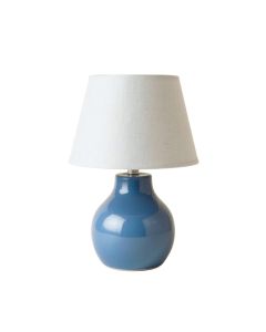 Stone Crest Table Lamp With A Plain Fabric Shade - Blue