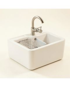 33 '' L X 21 '' W Farmhouse Kitchen Sink With Sink Grid And Basket Strainer (synthetic illustration; no displayed measurements)