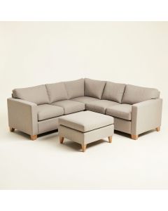 Schooley 132 '' Wide Left Hand Facing Modular Corner Sectional With Ottoman (synthetic illustration; no displayed measurements)