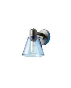 Oak Crossing Wall Sconce Mounted On A Plain Wall - Blue