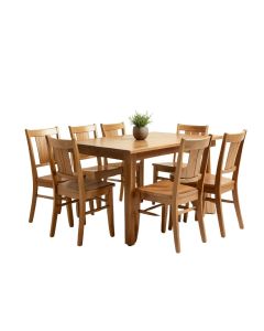 Aborn Butterfly Leaf Rubberwood Solid Wood Dining Set