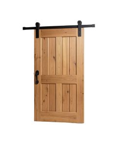 Paneled Painted Contrast Wood Barn Door With Installation Hardware Kit