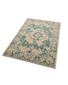 Gunter Bohemian Geometric Khaki/Teal Indoor/Outdoor Area Rug (synthetic illustration; no displayed measurements)