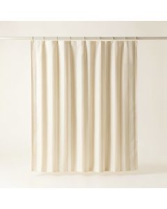 Cove Bend Shower Curtain Hanging Flat From A Plain Rod - Ivory (synthetic illustration; no displayed measurements)