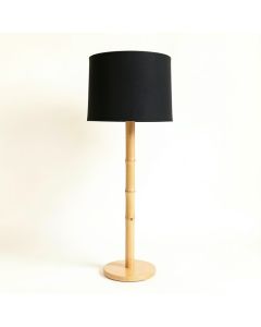 Oak Crossing Floor Lamp With A Plain Fabric Shade - Black (synthetic illustration; no displayed measurements)