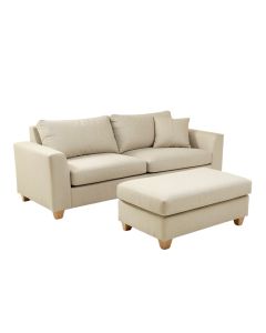 Ammeera 81 '' Wide Linen Reversible Sofa & Chaise With Ottoman
