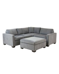Agenore 142 '' Wide Microfiber/Microsuede Reversible Modular Sectional With Ottoman