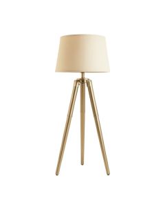Hazel Bluff Floor Lamp With A Plain Fabric Shade - Beige (synthetic illustration; no displayed measurements)