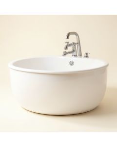 67 '' X 30 '' Freestanding Soaking Bathtub With Faucet (synthetic illustration; no displayed measurements)