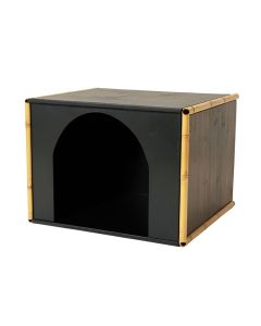 Hazel Field Empty Furniture-Style Litter Enclosure - Black (synthetic illustration; no displayed measurements)
