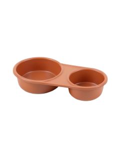 Glen Canyon Pet Feeding Stand With Two Plain Empty Bowls - Terracotta (synthetic illustration; no displayed measurements)