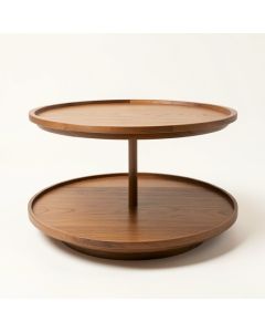 Legere Round 2-Tier Stand Ottoman/Coffee Table Serving Tray (synthetic illustration; no displayed measurements)