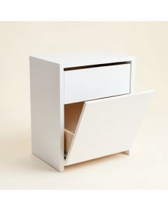 Clay Bridge Freestanding Pull-Out Hamper Cabinet - White (synthetic illustration; no displayed measurements)