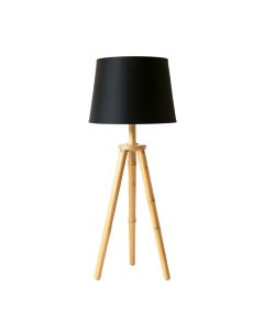Elm Bridge Floor Lamp With A Plain Fabric Shade - Black (synthetic illustration; no displayed measurements)