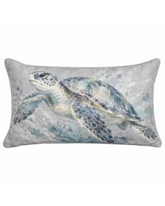 Fournier Sea Turtle Watercolor Decorative Indoor/Outdoor Lumbar Pillow