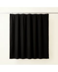 Ash Bend Shower Curtain Hanging Flat From A Plain Rod - Black (synthetic illustration; no displayed measurements)