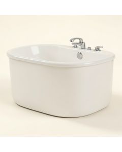 71 '' X 32 '' Freestanding Soaking Fiberglass Bathtub With Faucet (synthetic illustration; no displayed measurements)
