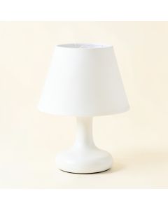 Cove Dale Table Lamp With A Plain Fabric Shade - White (synthetic illustration; no displayed measurements)
