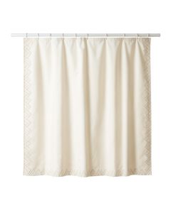 Holly Dale Shower Curtain Hanging Flat From A Plain Rod - Ivory (synthetic illustration; no displayed measurements)