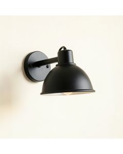 Rowan Arc Wall Sconce Mounted On A Plain Wall - Black (synthetic illustration; no displayed measurements)