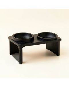 Cove Arc Pet Feeding Stand With Two Plain Empty Bowls (synthetic illustration; no displayed measurements)