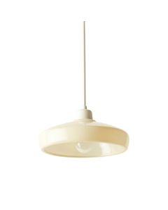 Oak Bridge Pendant Light Suspended From One Plain Cable - Ivory (synthetic illustration; no displayed measurements)