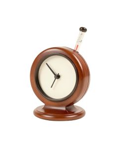 Cocktail Poly Resin Clock With Thermometer