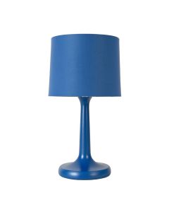 Hill Brook Table Lamp With A Plain Fabric Shade - Blue