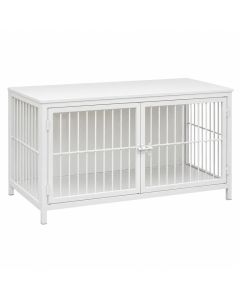 Elm Bend Empty Furniture-Style Pet Crate - White