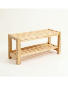 Cedar Bend Shoe Storage Bench - Beige (synthetic illustration; no displayed measurements)
