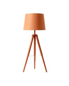 Field Canyon Floor Lamp With A Plain Fabric Shade - Terracotta (synthetic illustration; no displayed measurements)