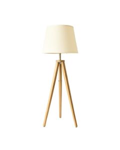 Dawn Bridge Floor Lamp With A Plain Fabric Shade - Ivory (synthetic illustration; no displayed measurements)