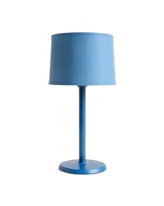 Heath Brook Table Lamp With A Plain Fabric Shade - Blue