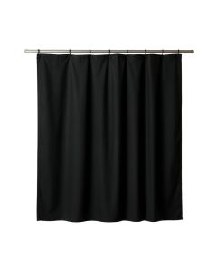 Maple Bluff Shower Curtain Hanging Flat From A Plain Rod - Black (synthetic illustration; no displayed measurements)