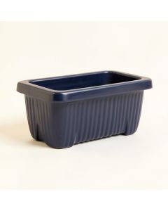Flint Bridge Empty Railing Planter With Integral Brackets - Navy (synthetic illustration; no displayed measurements)