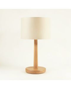Hazel Bridge Table Lamp With A Plain Fabric Shade - Beige (synthetic illustration; no displayed measurements)
