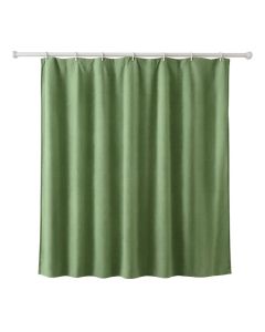 Sage Arc Shower Curtain Hanging Flat From A Plain Rod - Green (synthetic illustration; no displayed measurements)