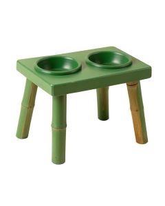 Dawn Brook Pet Feeding Stand With Two Plain Empty Bowls - Green (synthetic illustration; no displayed measurements)