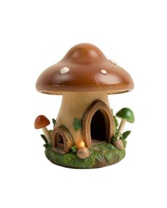 Mushroom Teapot Gnome Fairy House Solar Powered Led Outdoor Garden Light