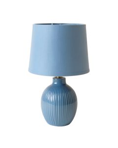 Holly Bluff Table Lamp With A Plain Fabric Shade - Blue