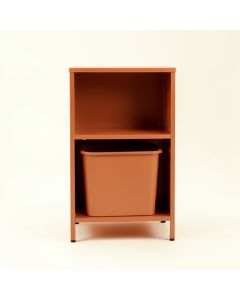 Stone Branch Freestanding Pull-Out Hamper Cabinet - Terracotta (synthetic illustration; no displayed measurements)
