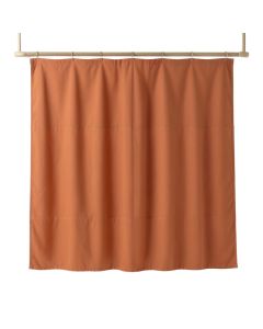 Ash Branch Shower Curtain Hanging Flat From A Plain Rod - Terracotta (synthetic illustration; no displayed measurements)