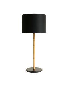 Clay Dale Floor Lamp With A Plain Fabric Shade - Black