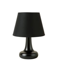 Elm Bridge Table Lamp With A Plain Fabric Shade - Black