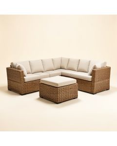 Diona 7 Piece Rattan Sectional Seating Group With Cushions (synthetic illustration; no displayed measurements)