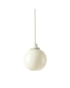 Sage Dale Pendant Light Suspended From One Plain Cable - White