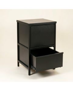 Meadow Bridge Freestanding Pull-Out Hamper Cabinet - Black (synthetic illustration; no displayed measurements)